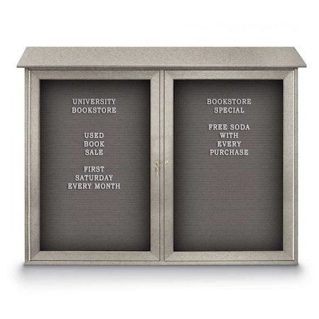 United Visual Products Indoor Enclosed Combo Board, 48"x36", Satin Frame/White Porc & Cobalt UVCB4836-WHTPORC-COBACC